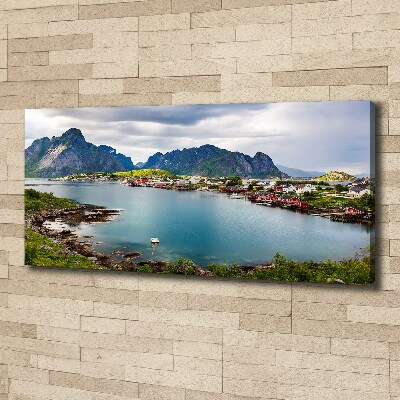 Fotocuadro en lienzo de alta calidad horizontal Lofoten en Noruega