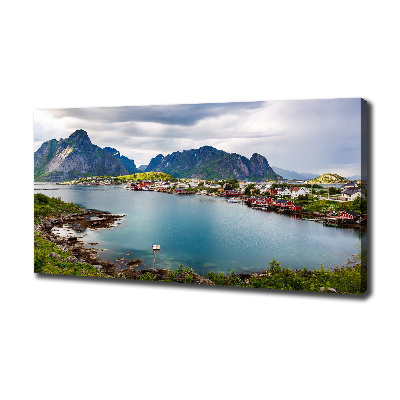 Fotocuadro en lienzo de alta calidad horizontal Lofoten en Noruega