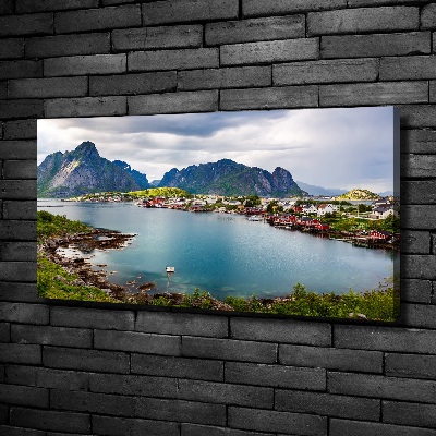 Fotocuadro en lienzo de alta calidad horizontal Lofoten en Noruega