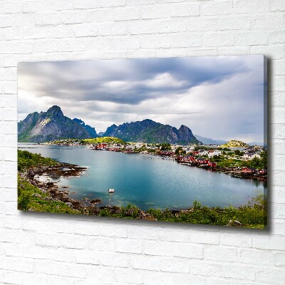Fotocuadro en lienzo de alta calidad horizontal Lofoten en Noruega