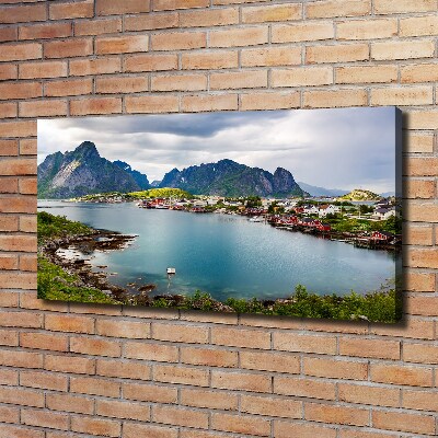 Fotocuadro en lienzo de alta calidad horizontal Lofoten en Noruega