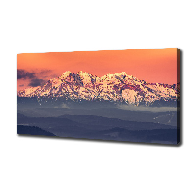 Fotocuadro en lienzo de alta calidad horizontal Amanecer en los montes Tatra