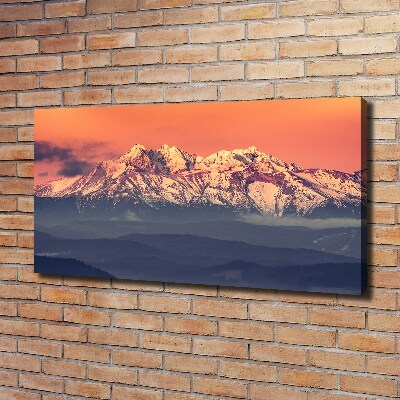 Fotocuadro en lienzo de alta calidad horizontal Amanecer en los montes Tatra