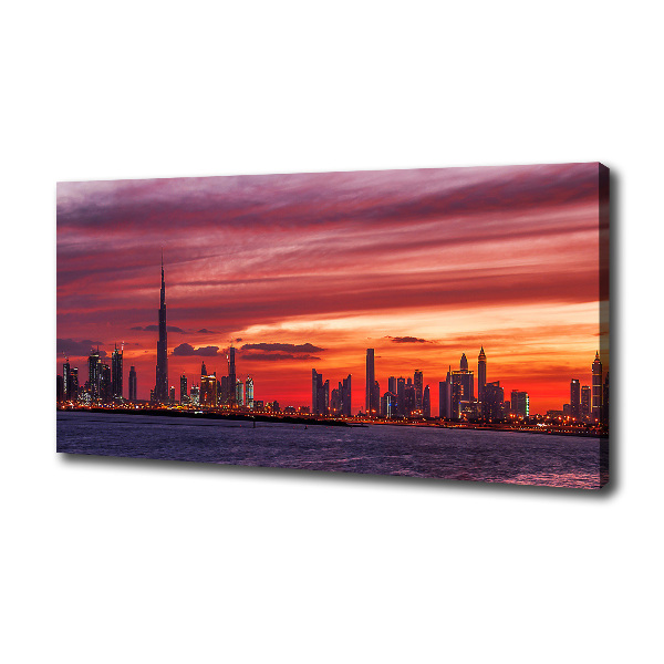 Cuadro canvas con impresión uv duradera horizontal Atardecer en Dubái