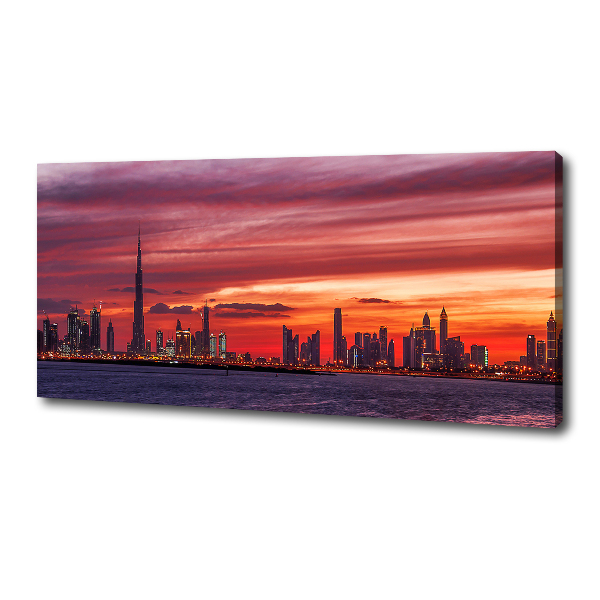 Cuadro canvas con impresión uv duradera horizontal Atardecer en Dubái
