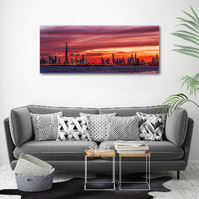 Cuadro canvas con impresión uv duradera horizontal Atardecer en Dubái