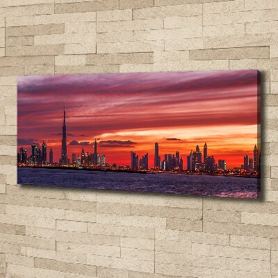 Cuadro canvas con impresión uv duradera horizontal Atardecer en Dubái