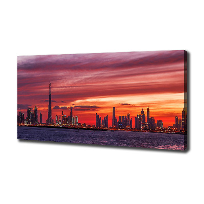 Cuadro canvas con impresión uv duradera horizontal Atardecer en Dubái