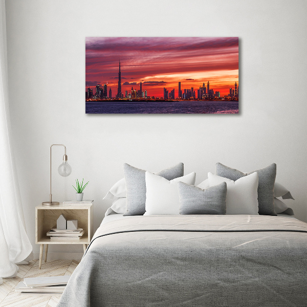 Cuadro canvas con impresión uv duradera horizontal Atardecer en Dubái