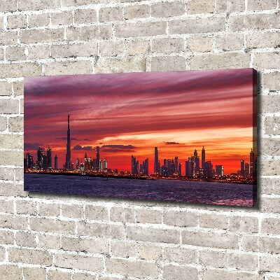 Cuadro canvas con impresión uv duradera horizontal Atardecer en Dubái