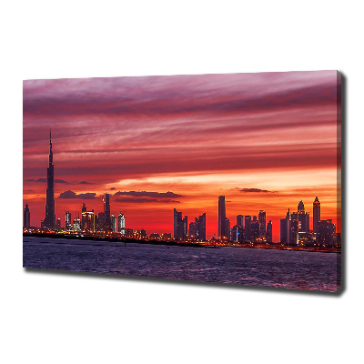 Cuadro canvas con impresión uv duradera horizontal Atardecer en Dubái