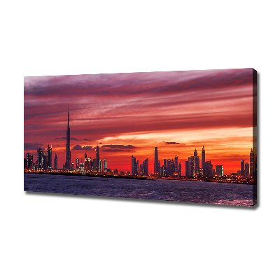 Cuadro canvas con impresión uv duradera horizontal Atardecer en Dubái