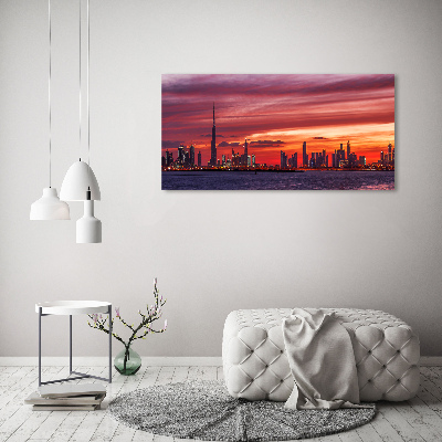Cuadro canvas con impresión uv duradera horizontal Atardecer en Dubái