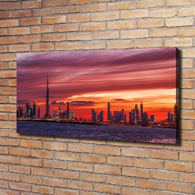 Cuadro canvas con impresión uv duradera horizontal Atardecer en Dubái