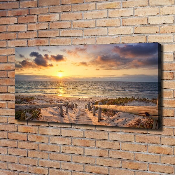Cuadro canvas moderno de gran formato horizontal Camino a la playa