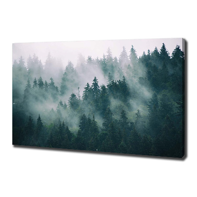Foto en lienzo con acabado profesional horizontal Niebla sobre el bosque