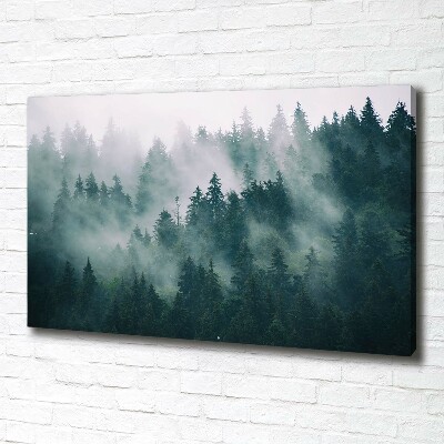 Foto en lienzo con acabado profesional horizontal Niebla sobre el bosque