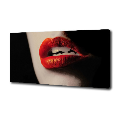 Cuadro canvas con impresión uv duradera horizontal labios rojos