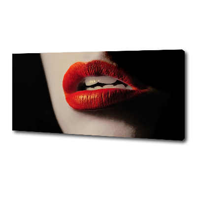 Cuadro canvas con impresión uv duradera horizontal labios rojos