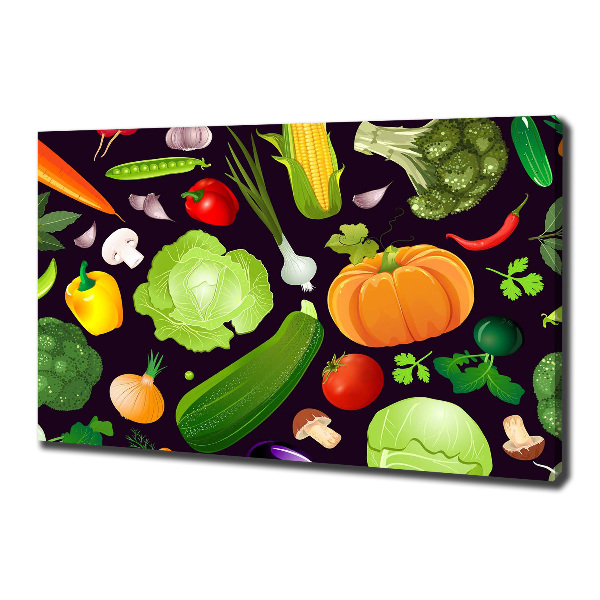 Fotocuadro en lienzo de alta calidad horizontal Verduras de colores