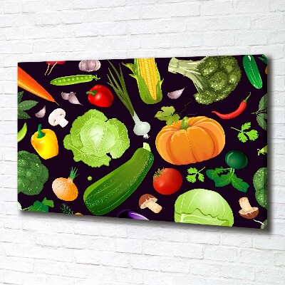 Fotocuadro en lienzo de alta calidad horizontal Verduras de colores