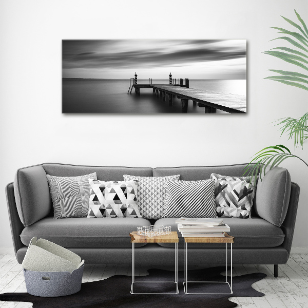 Cuadro canvas moderno de gran formato horizontal Muelle en el lago