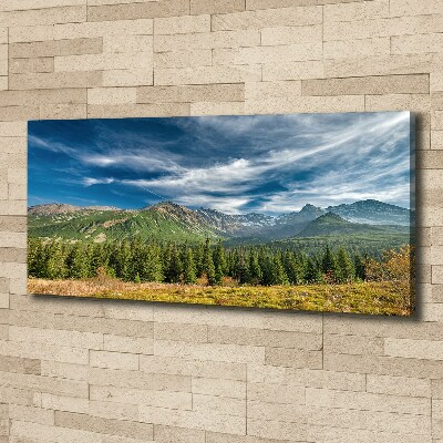 Cuadro canvas moderno de gran formato horizontal Otoño en los montes Tatra