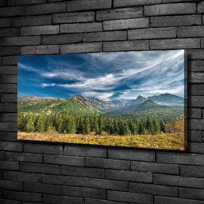 Cuadro canvas moderno de gran formato horizontal Otoño en los montes Tatra