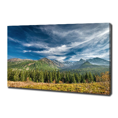 Cuadro canvas moderno de gran formato horizontal Otoño en los montes Tatra