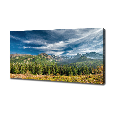 Cuadro canvas moderno de gran formato horizontal Otoño en los montes Tatra