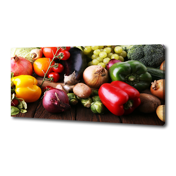 Cuadro canvas moderno de gran formato horizontal Verduras y frutas