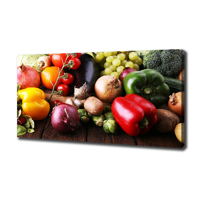 Cuadro canvas moderno de gran formato horizontal Verduras y frutas