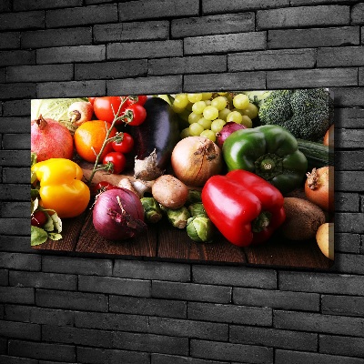 Cuadro canvas moderno de gran formato horizontal Verduras y frutas