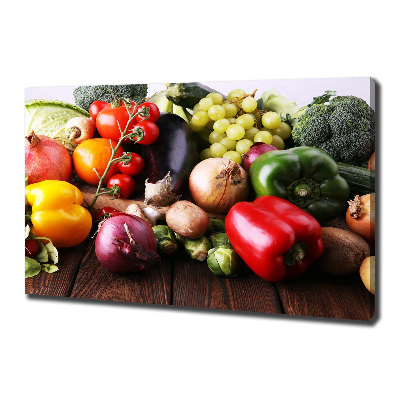 Cuadro canvas moderno de gran formato horizontal Verduras y frutas