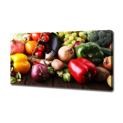 Cuadro canvas moderno de gran formato horizontal Verduras y frutas