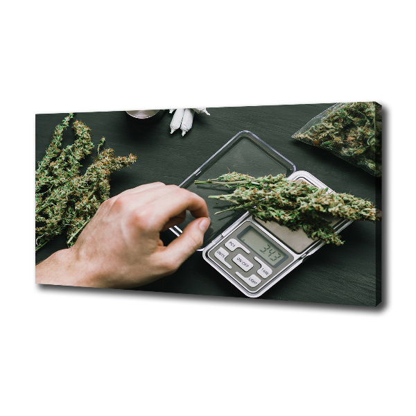 Cuadro canvas con impresión uv duradera horizontal cogollos de marihuana