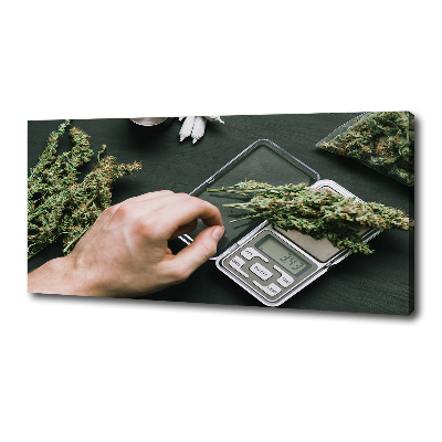 Cuadro canvas con impresión uv duradera horizontal cogollos de marihuana