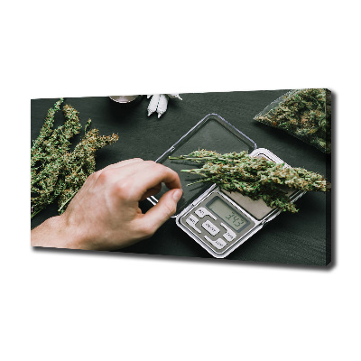 Cuadro canvas con impresión uv duradera horizontal cogollos de marihuana