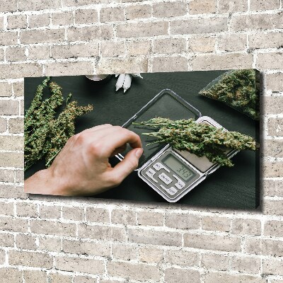 Cuadro canvas con impresión uv duradera horizontal cogollos de marihuana