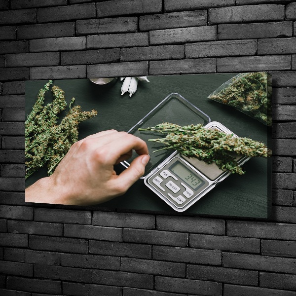 Cuadro canvas con impresión uv duradera horizontal cogollos de marihuana