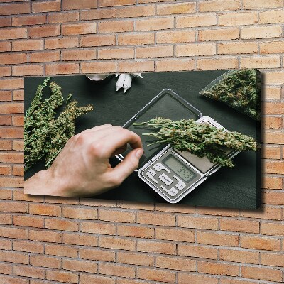 Cuadro canvas con impresión uv duradera horizontal cogollos de marihuana
