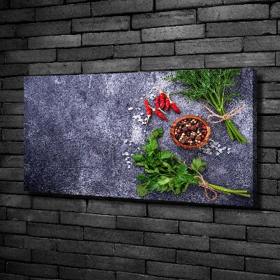 Fotocuadro en lienzo de alta calidad horizontal Hierbas y especias