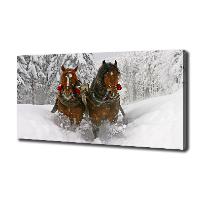 Cuadro canvas moderno de gran formato horizontal Paseo en trineo
