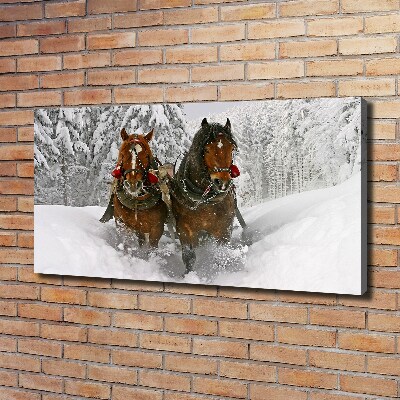 Cuadro canvas moderno de gran formato horizontal Paseo en trineo