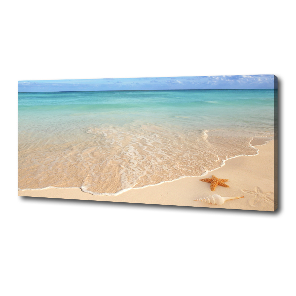 Cuadro canvas moderno de gran formato horizontal Estrellas de mar en la playa