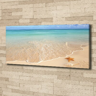 Cuadro canvas moderno de gran formato horizontal Estrellas de mar en la playa