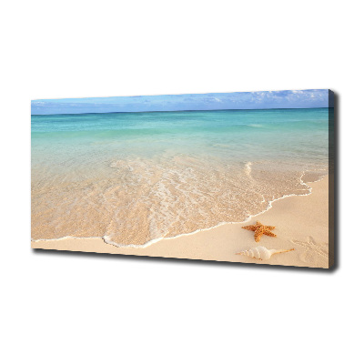 Cuadro canvas moderno de gran formato horizontal Estrellas de mar en la playa