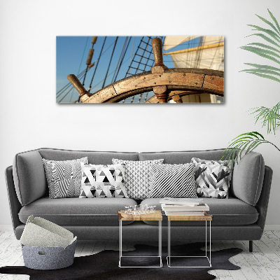 Foto en lienzo con acabado profesional horizontal El timón de un yate