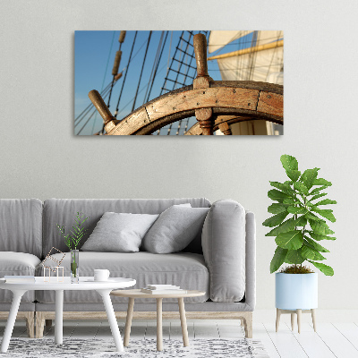 Foto en lienzo con acabado profesional horizontal El timón de un yate