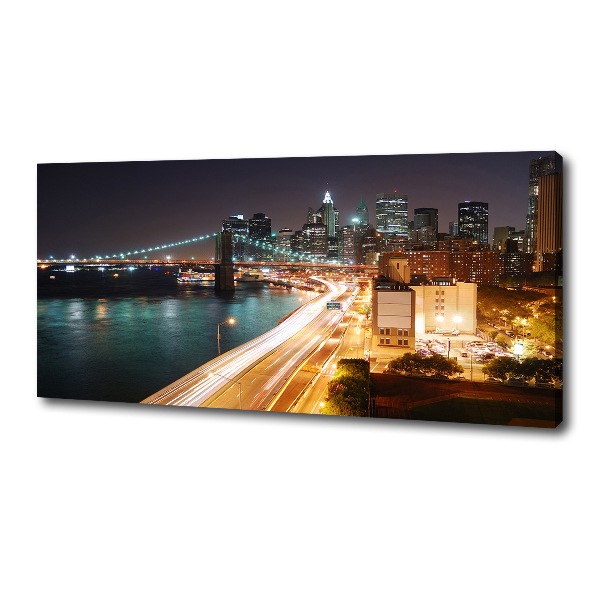 Foto en lienzo con acabado profesional horizontal Nueva York de noche